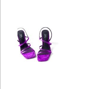 NWT Zara sparkly purple blue collection heels